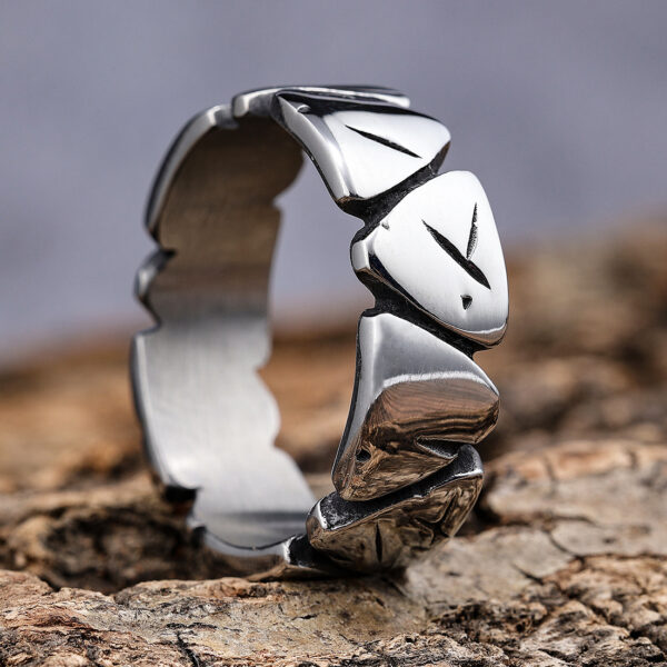 Wholesale Europe and the United States cross-border hot rock hip-hop ring scratch damage sense titanium steel men's ring