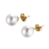 Geometric Plating Inlay 304 Stainless Steel Artificial Pearls Earrings For Women'S