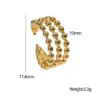 Wholesale PVD Coated Real Gold Plated 18K Round Dots Solid Color Lines 304 Stainless Steel IG Style Modern Simple Waterproof Non Tarnish Open Rings