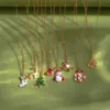 Wholesale Stainless Steel Copper Plating Inlay Christmas Hat Christmas Tree Santa Claus Zircon Pendant Necklace