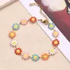 Wholesale Bohemian Simple Style IG Style Simple Flower Petal 304 Stainless Steel 18K Gold Plated Bracelets In Bulk