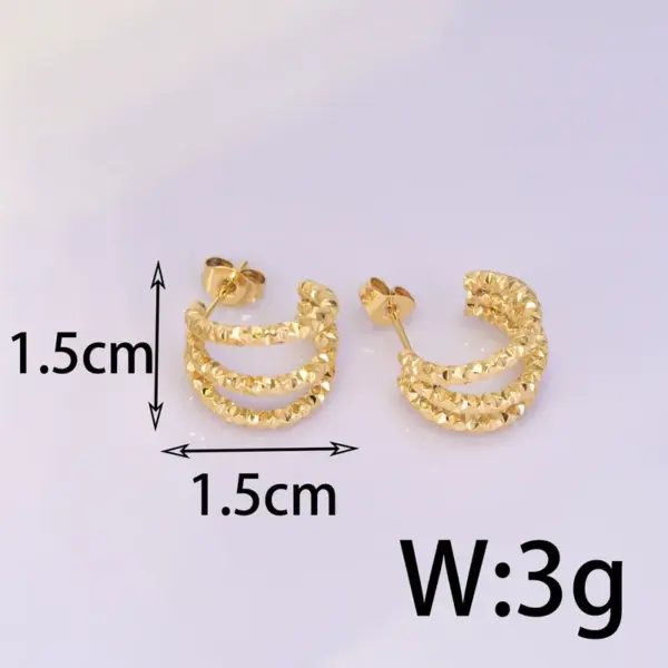 PVD Coated Real Gold Plated 18K Gold Heart 304 Stainless Steel Titanium Steel Waterproof Non Tarnish Earrings
