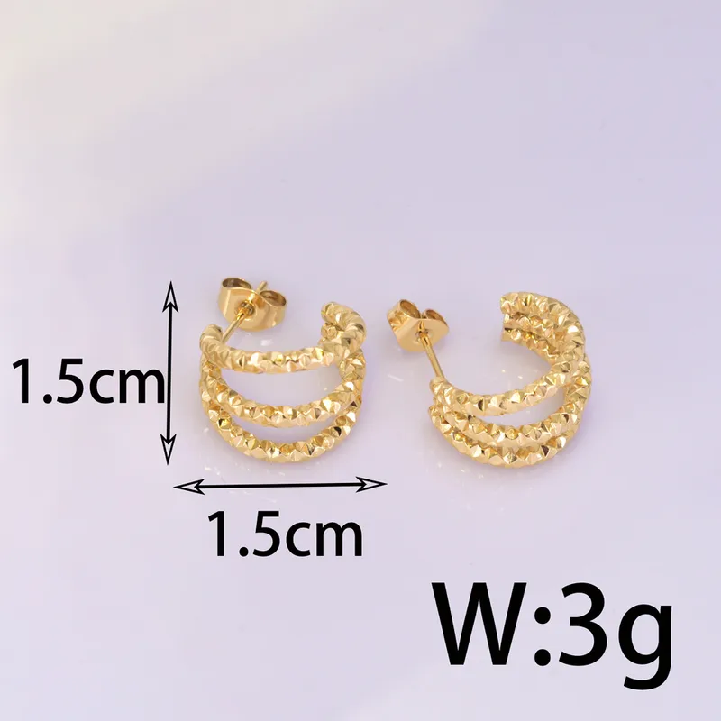 Wholesale PVD Coated Real Gold Plated 18K Gold Heart 304 Stainless Steel Titanium Steel Waterproof Non Tarnish Earrings