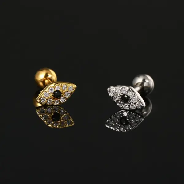 1 Piece Ear Cartilage Rings & Studs Casual Simple Style Devil's Eye Lightning Copper Plating Zircon Ear Cartilage Rings & Studs