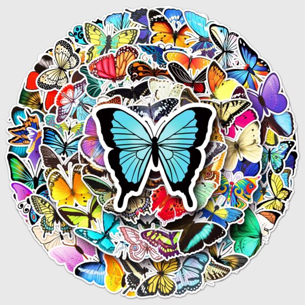 Wholesale 108 butterfly graffiti personalized cross-border insect Journal creative DIY skateboard water Cup luggage stickers waterproof