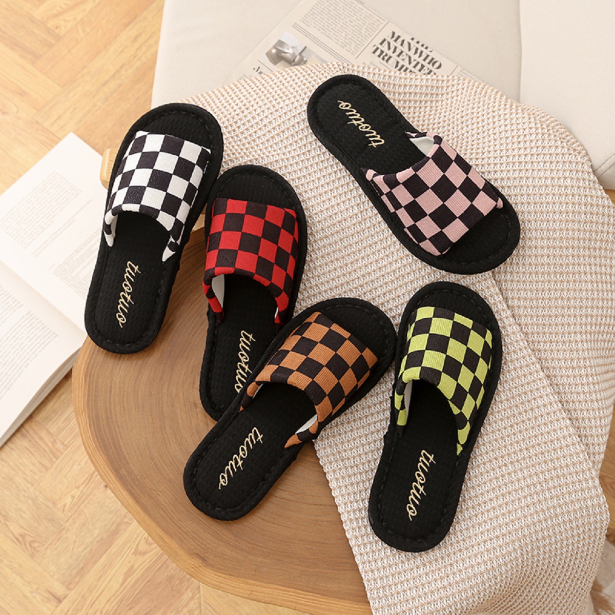 Wholesale 2024 Korean Style All-season Non-slip Soft-soled Cole Indoor Home Silent Cloth-soled Men's and Women's Spring and Summer Floor Slippers