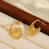Wholesale 1 Pair Basic Simple Style Heart Shape Plating 304 Stainless Steel 18K Gold Plated Earrings
