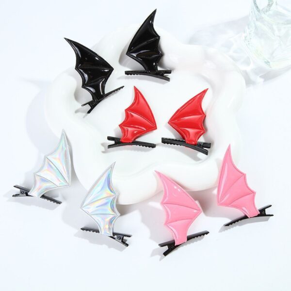 Wholesale Cute Devil Hairpin Edge Clip Halloween Black Wings Headdress Gothic Style