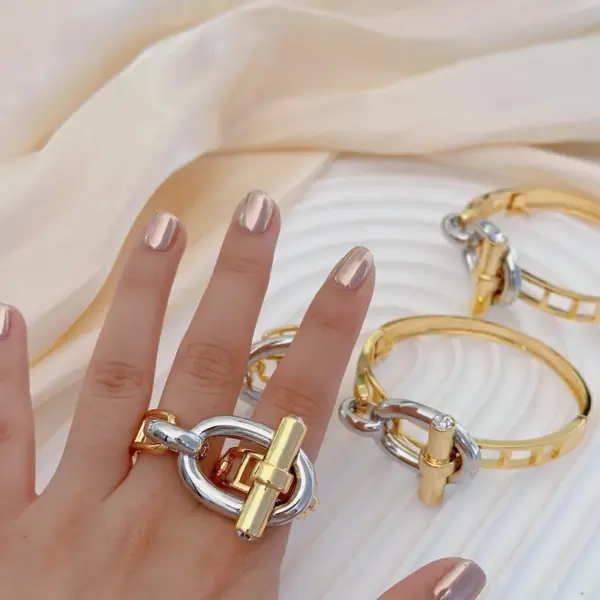 Wholesale Copper Geometric Rings Bracelets