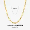 304 Stainless Steel Chain Ion Plating (IP) 18K Gold Plated Simple Style Waterproof Non Tarnish Plating Cable Chain Chain Necklace