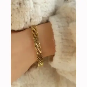 [E72] 8mm Mesh Bracelet / Gold
