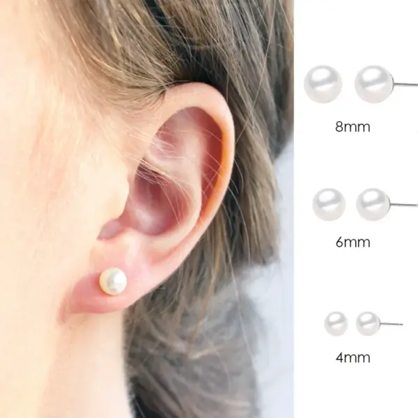 Wholesale 1 Pair Fashion Geometric Plating 304 Stainless Steel Artificial Pearls Stainless Steel Earrings