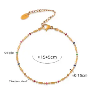 Gold Rice Chain Drop Bracelet