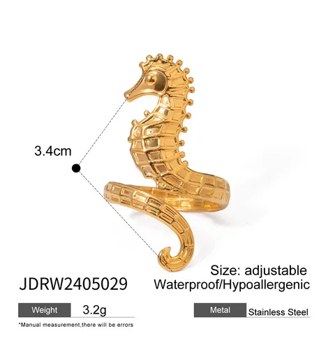 Wholesale 304 Stainless Steel Starfish Hippocampus Shell PVD Coated Artificial Pearls 18K Real Gold Plated Real Gold Plated Vacation Simple Style IG Style Waterproof Non Tarnish Scallop Inlay Gold Rings Earrings Necklace