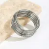 Simple Style Solid Color 304 Stainless Steel Spring Wrap Stretch Multilayer Bangle In Bulk