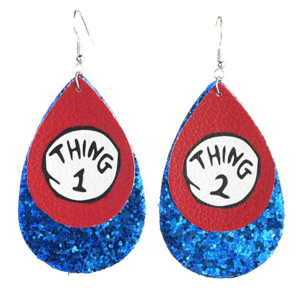 Wholesale Leather Print Teacher Reading Earrings