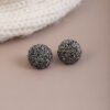 oly-067a2915428fd2c2852ed311a73321a2 Wholesale Sier Needle Korean-style Ser Flash G Diamond Love Round Earrings Autumn and Winter Ins Style Light Luxury High-end Delicate All-match Earrings