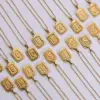 oly-067a9927992fa91d93e2ec7b55a2b007 Wholesale PVD Coated 18K Gold Plated Letter 304 Stainless Steel Simple Style Waterproof Non Tarnish 304 Stainless Steel Pendant Necklace