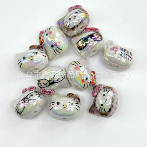 Wholesale acrylic leopard print chubby cartoon cat beads Acrylic Beads OLY Exclusive