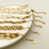 Wholesale Jewelry INS Style Printing 304 Stainless Steel Gold Plated Plating Chain Stainless Steel Necklaces