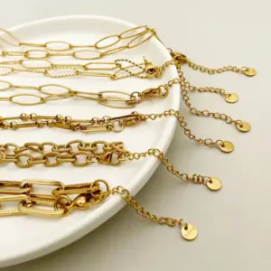 Wholesale Jewelry INS Style Printing 304 Stainless Steel Gold Plated Plating Chain Stainless Steel Necklaces
