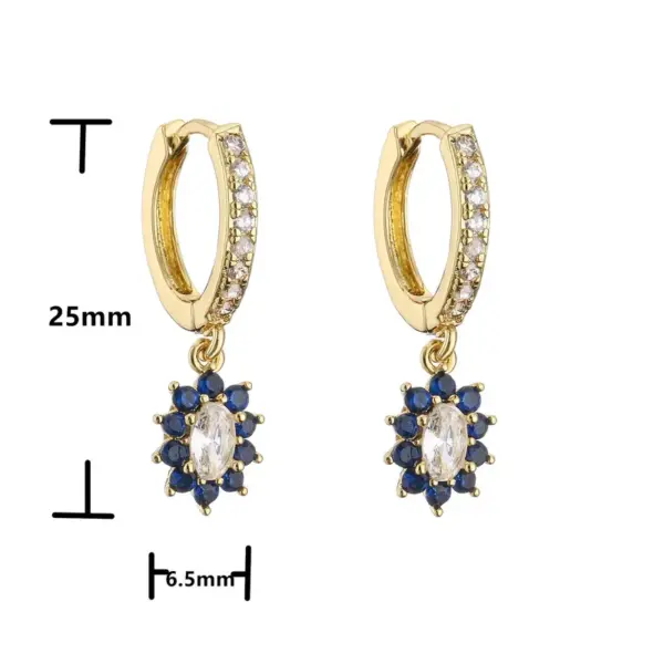Cute Geometric Plating Copper Zircon Copper Earrings
