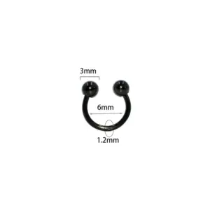 Black / 1.2x6x3MM
