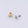 1 Piece Ear Cartilage Rings & Studs Fashion Eye 316L Stainless Steel Copper Plating Inlay Zircon