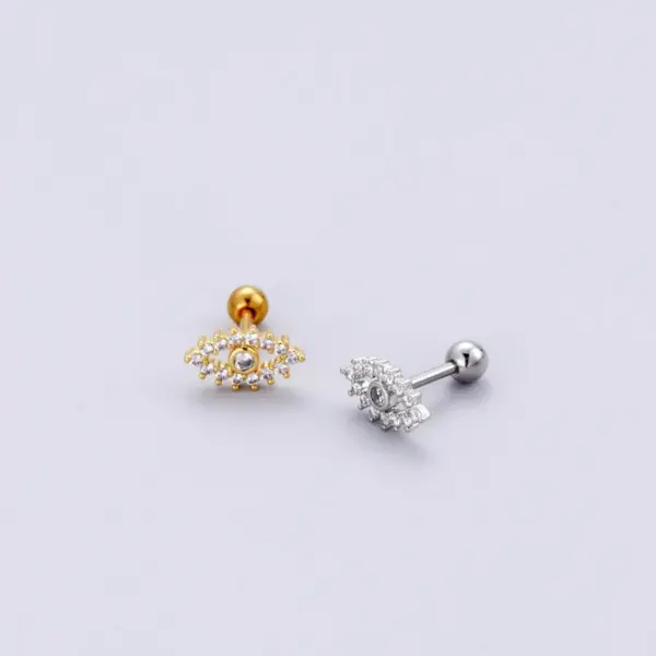 1 Piece Ear Cartilage Rings & Studs Fashion Eye 316L Stainless Steel Copper Plating Inlay Zircon
