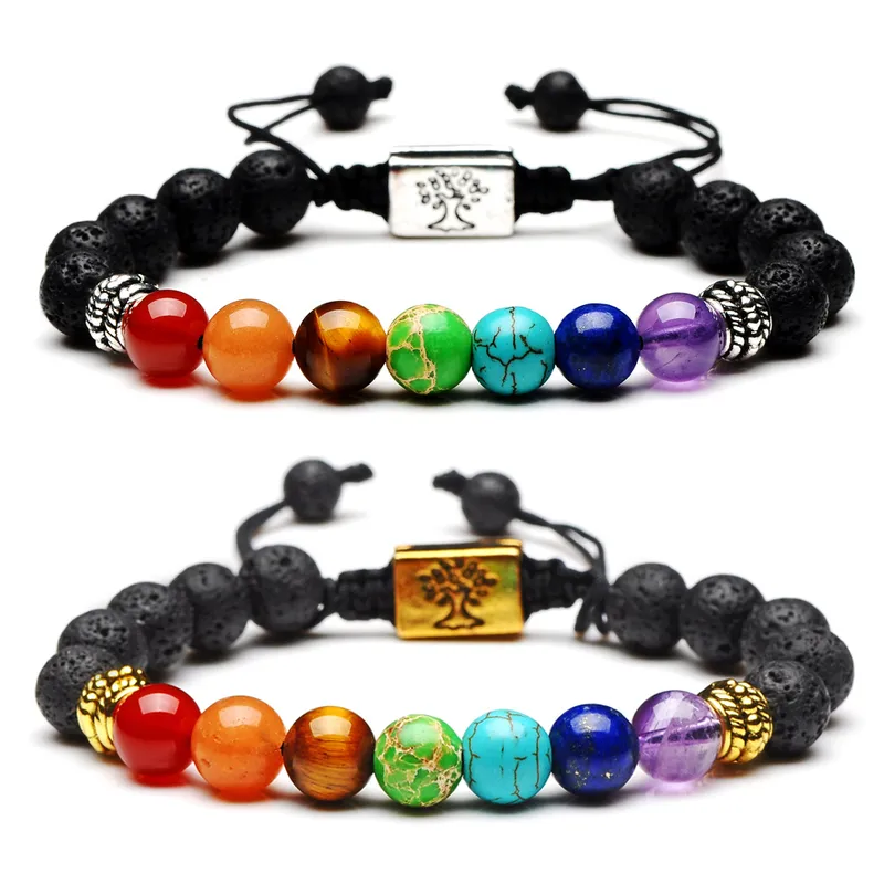 Wholesale Simple Style Round Alloy Natural Stone Polyester Woven Chain Bracelets In Bulk