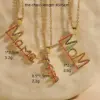 Wholesale MAMA Letter 304 Stainless Steel Copper Plating Inlay Zircon Necklace
