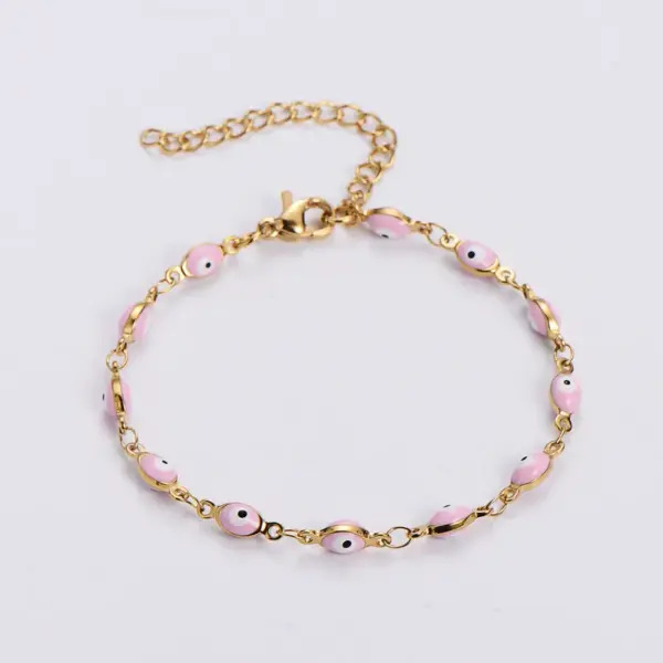 Wholesale PVD Coated 18K Gold Plated Eye 304 Stainless Steel Ethnic Style Waterproof Non Tarnish 304 Stainless Steel Bracelets