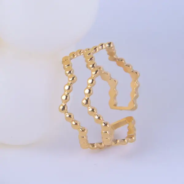 Wholesale Simple Style Geometric Stainless Steel Plating Open Ring