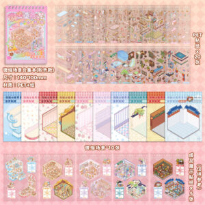 Manxiaoman miniature landscaping collection stickers-pink