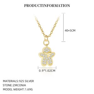 A4805_White Zirconium_14K Yellow Plated_40+5CM / 925 silver