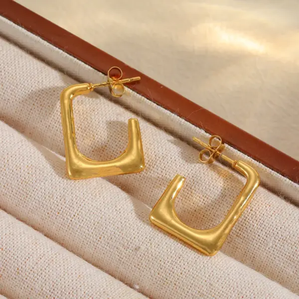 Wholesale 1 Pair Basic Simple Style Irregular Geometric Plating 304 Stainless Steel 18K Gold Plated Earrings