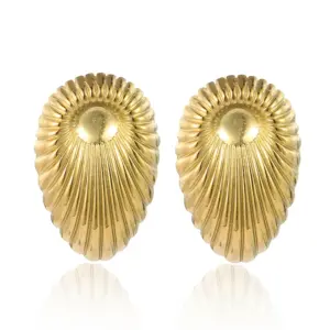 Wholesale Vacuum Plating 18K Gold Plated 18K Gold Irregular Geometric 201 Stainless Steel Retro Simple Style Ear Studs