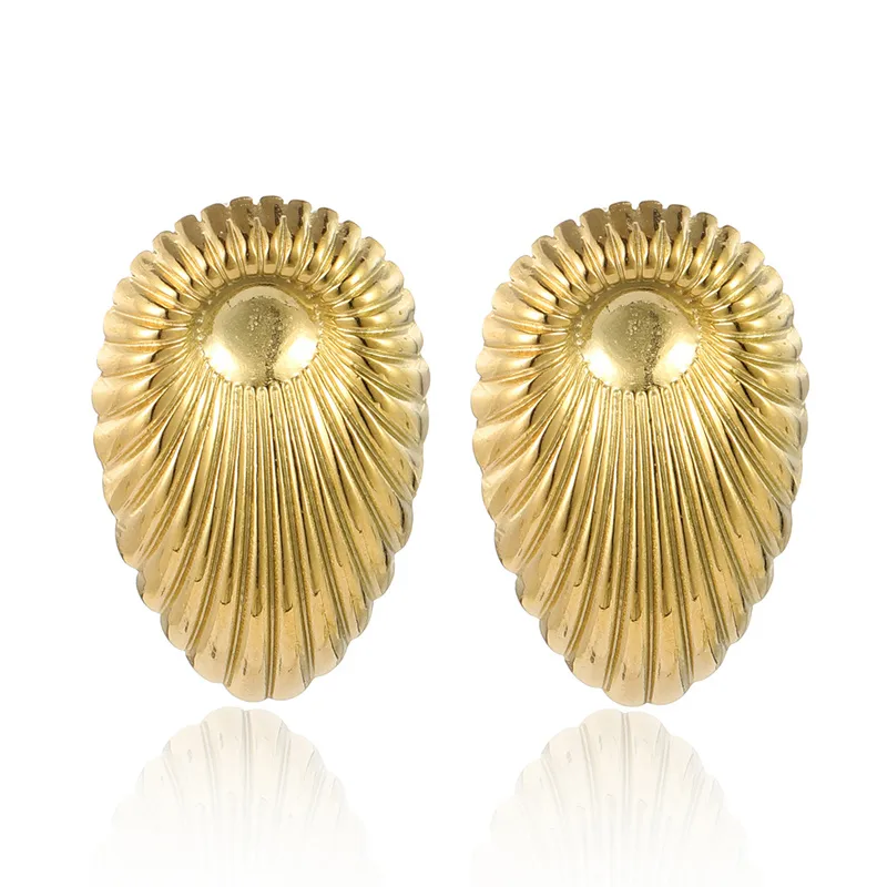 Wholesale Vacuum Plating 18K Gold Plated 18K Gold Irregular Geometric 201 Stainless Steel Retro Simple Style Ear Studs