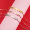 304 Stainless Steel Customization Laser Engraving Solid Color PVD Coated 18K Real Gold Plated Simple Style Waterproof Non Tarnish Bracelets
