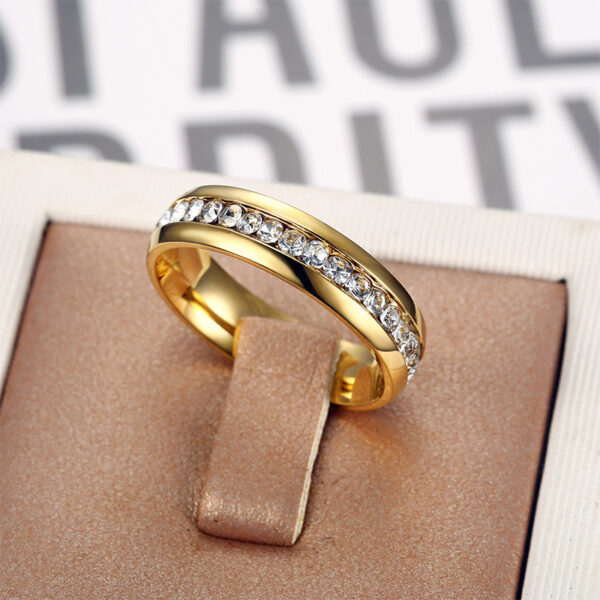 Wholesale Amazon Fashion New Simple Accessories Ins Fashion Gold Diamond-encrusted Women's Ring Street Pat Elegant Finger Ring