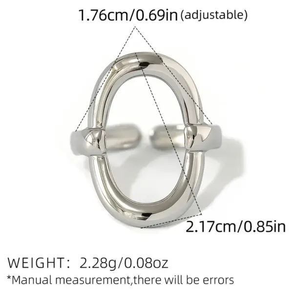 oly-06aa7f129653f59c9e2850fe6ba20b23 Wholesale PVD Coated Real Gold Plated 18K Gold Geometric 304 Stainless Steel Casual Simple Style Waterproof Non Tarnish Adjustable Ring