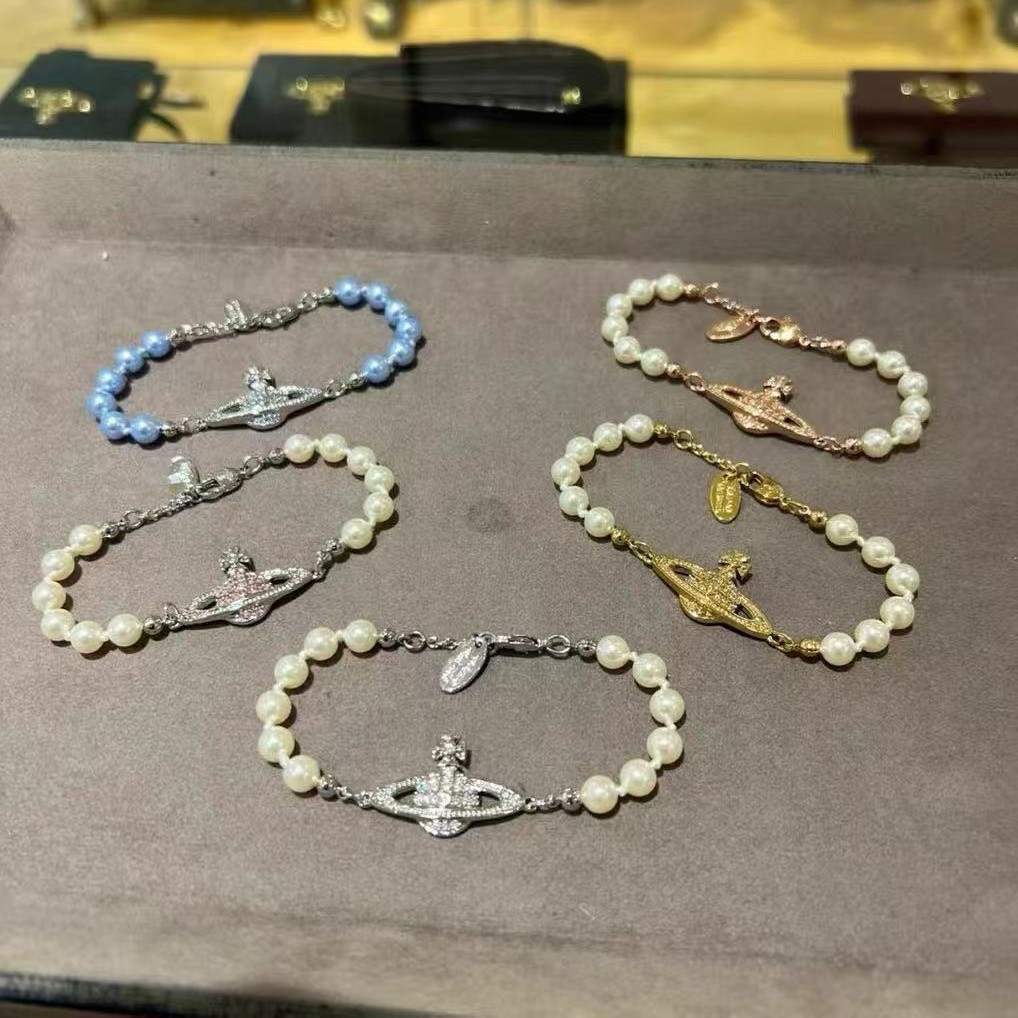 Wholesale Queen Mother of the West Saturn Pearl Bracelet Nana Same Style Classic Exquisite Beads Starry Sky Style Fashion