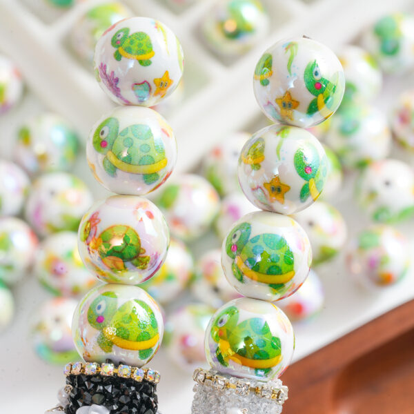 Wholesale Color coated ocean acrylic beads