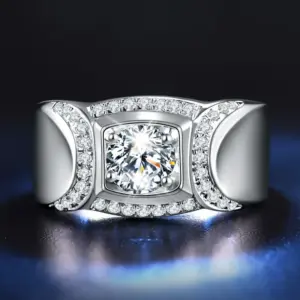 Jjz 5061 Karat Fully-Inlaid Man's Ring / Adjustable Opening