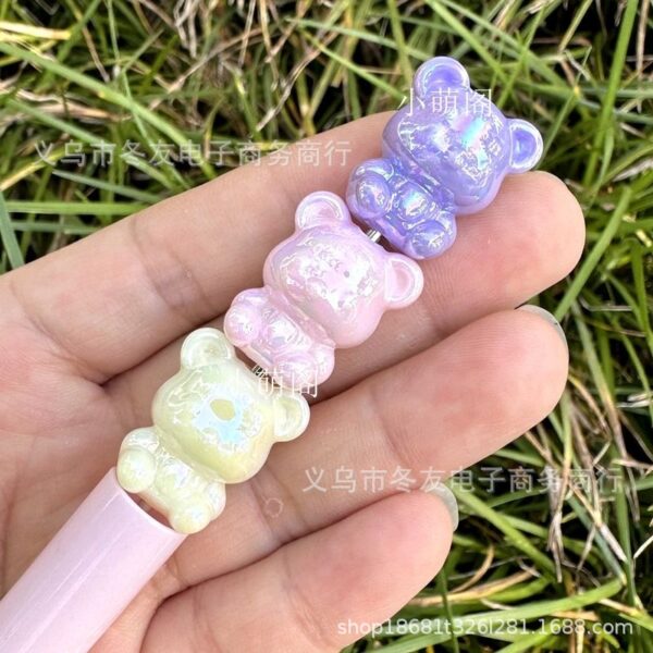 oly-06b6f5ab53fbd47fc2b35322bdd77003 Wholesale 3D Bear Vertical Hole Beaded Pen