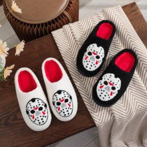 oly-06baa6a476fe76d8eea232a3a3764767 Wholesale Amazon Cotton Slippers Autumn and Winter Home Halloween Indoor Non-Slip Cotton Slippers Fleece-Lined Warm Home Couple