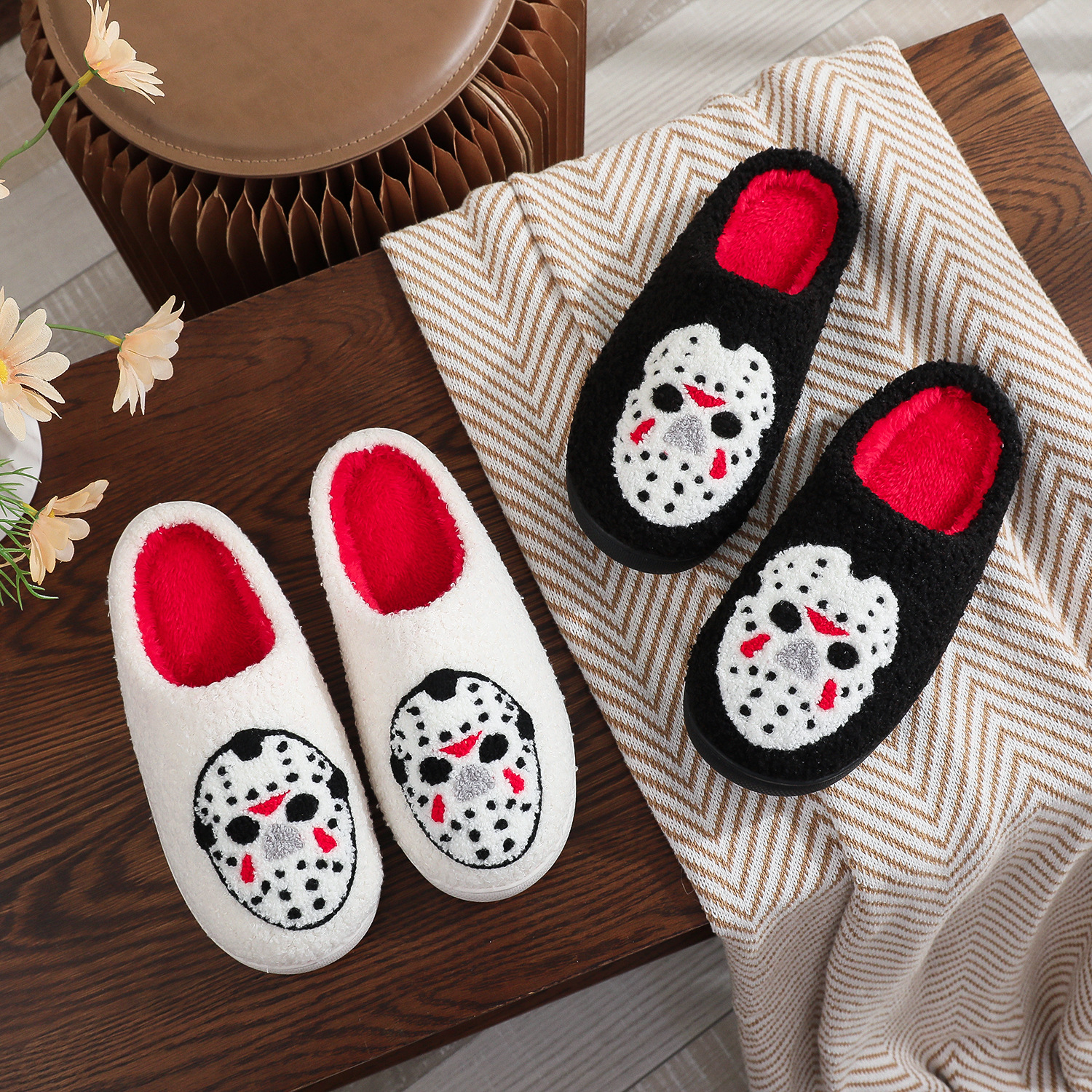 Wholesale Amazon Cotton Slippers Autumn and Winter Home Indoor Non-Slip Cotton Slippers Fce-Lined Warm Home Cole