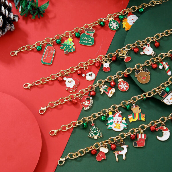 oly-06c07935016b00e554fe1029661084bc Wholesale Christmas Bracelet Bell Pearl Bracelet Snowflake Elk Pendant Bracelet Christmas Bracelet