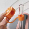 Wholesale Cross-border explosions lemon four-color straw cap dust-proof straw plug dust-proof straw sleeve 8mm diameter straw 10mm