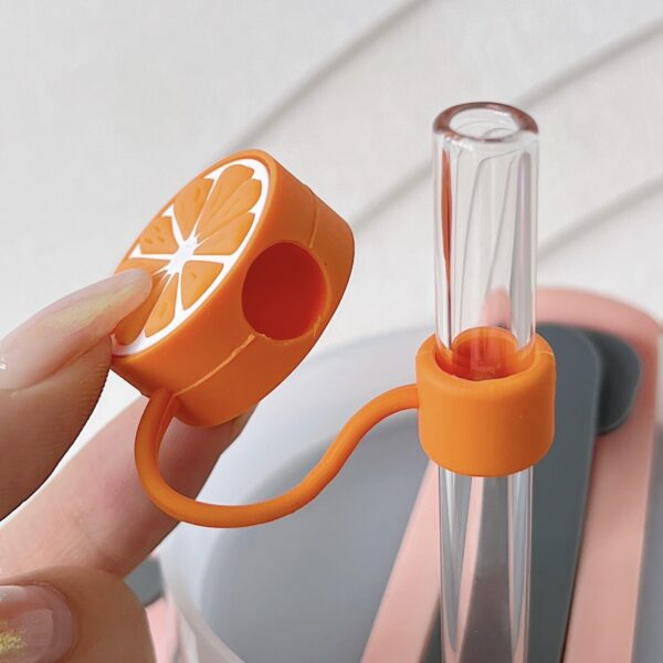 Wholesale Cross-border explosions lemon four-color straw cap dust-proof straw plug dust-proof straw sleeve 8mm diameter straw 10mm